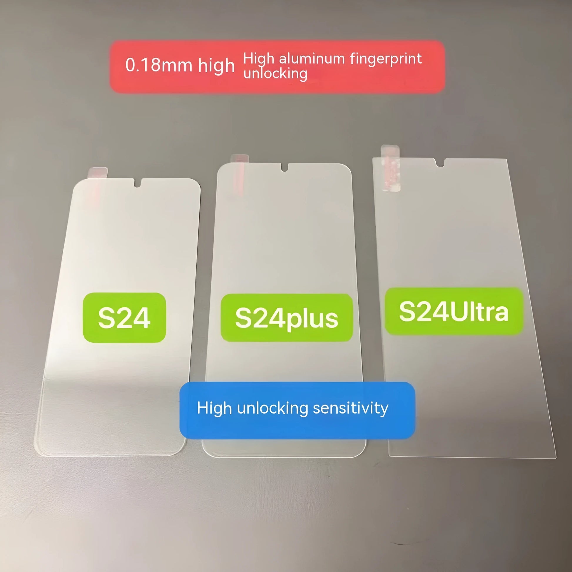 Tempered glass screen protector for Samsung smartphones showing HD clarity and fullscreen coverage