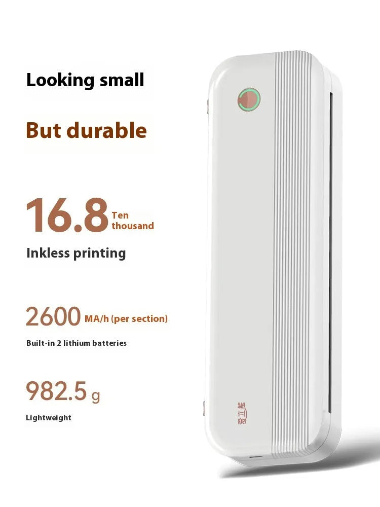 Ailixiong P40 small portable thermal printer in Tiffany Blue or White colour on a desk.