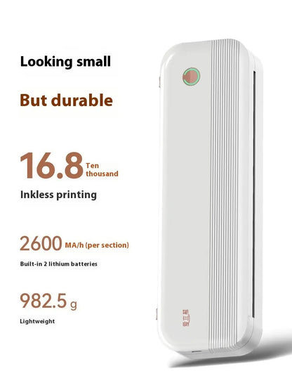 Ailixiong P40 small portable thermal printer in Tiffany Blue or White colour on a desk.