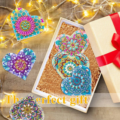 Six PU leather bookmarks with handmade crystal floral patterns, cornerite design, modern simplicity style