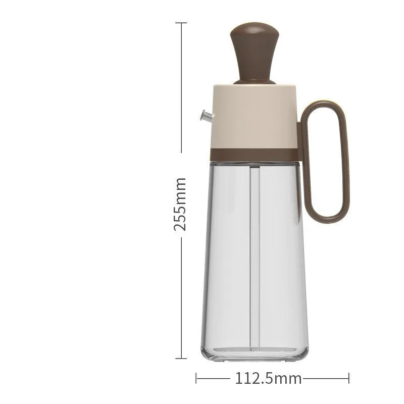 550ml glass oil dispenser with stainless steel nozzle and separate silicone brush for cooking
