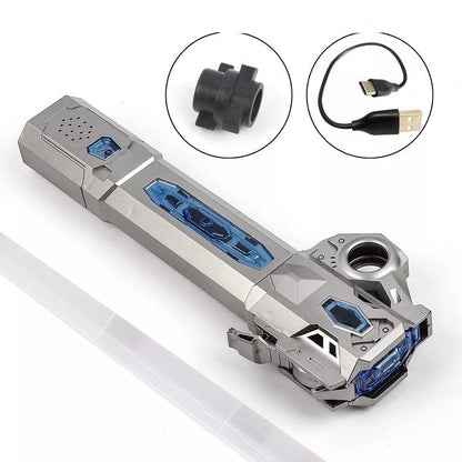 Retractable RGB laser sword with frosted metal handle and 7 color options