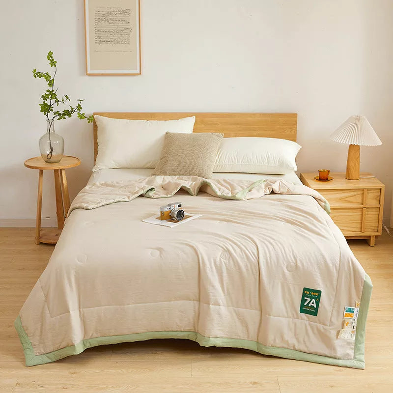 Antibacterial Raw Cotton Summer Cool Quilt with vibrant colors and soybean fiber filler