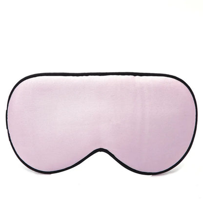 Double-sided mulberry silk eye mask showing 22cm by 11cm dimensions in navy blue colour