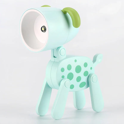 Hand-made mini night lamp with cartoon animal design in blue, measuring 33x55x80mm