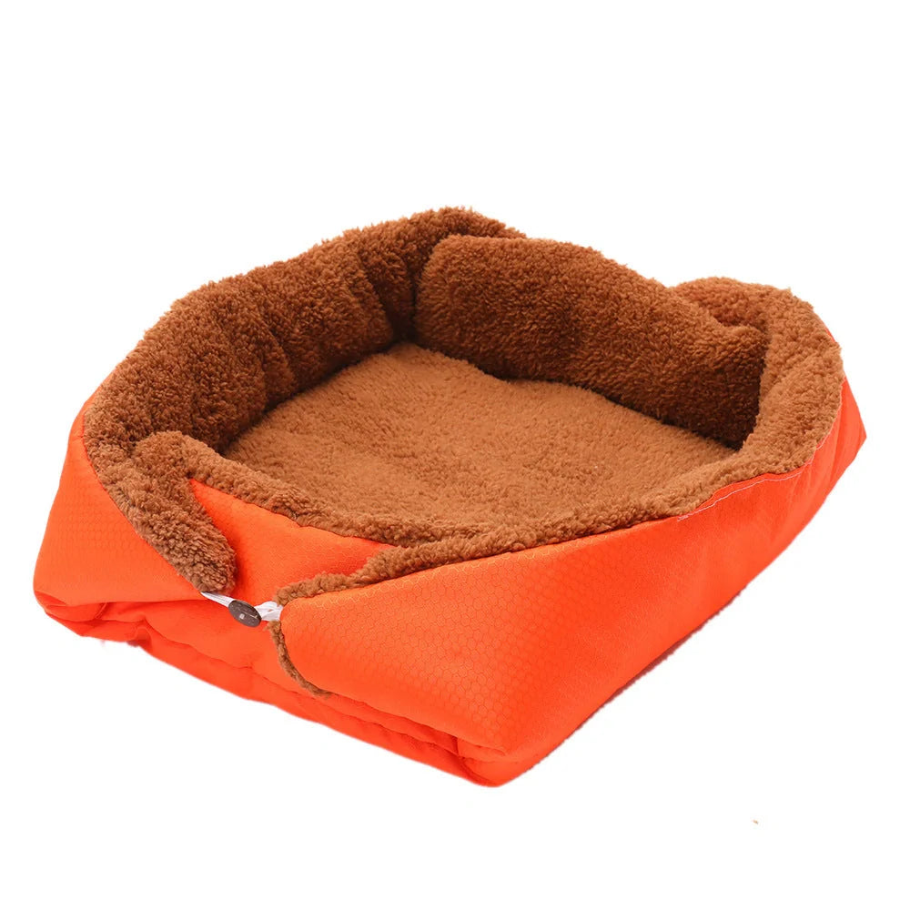 Foldable fleece pet bed mat for dogs and cats, warm and comfortable sleeping area