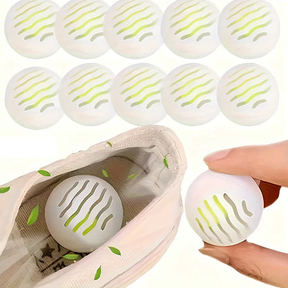 White shoe deodorant balls with green tea scent for 30-day odour elimination in footwear