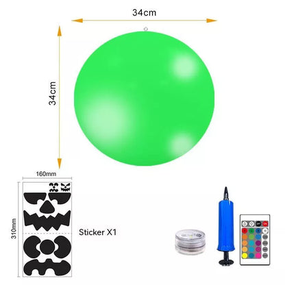 LED Halloween Light Luminous Ball Pumpkin Lamp in white, red, or green with solar charging and waterproof features