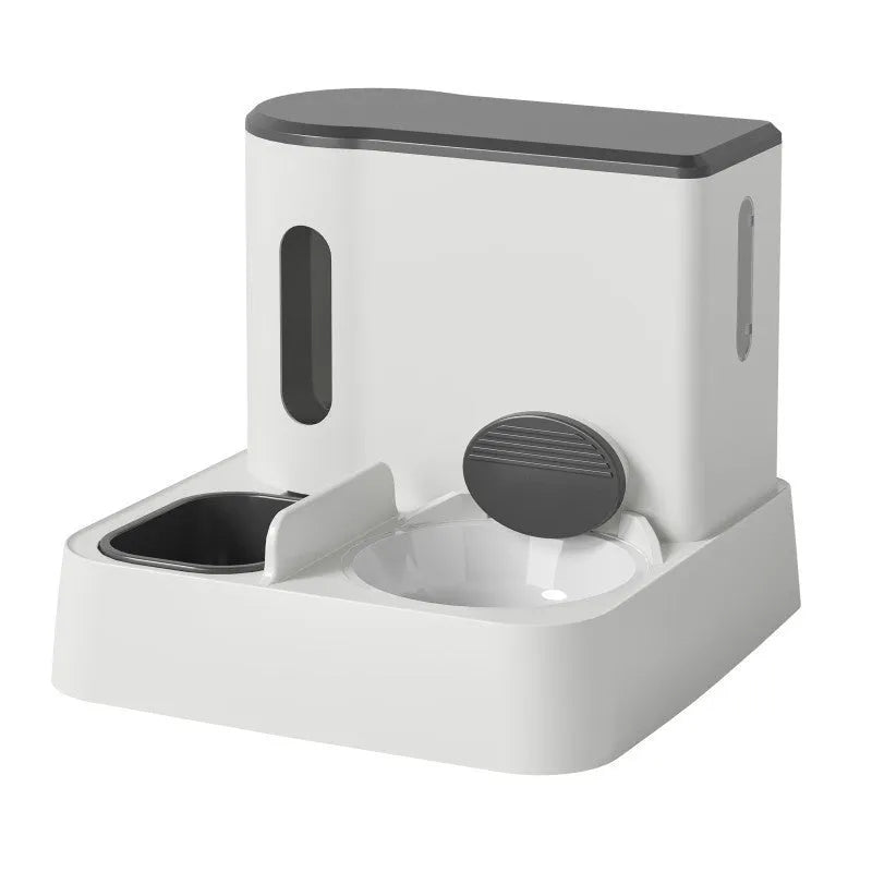 Cat automatic pet feeder water dispenser with integrated double bowl design