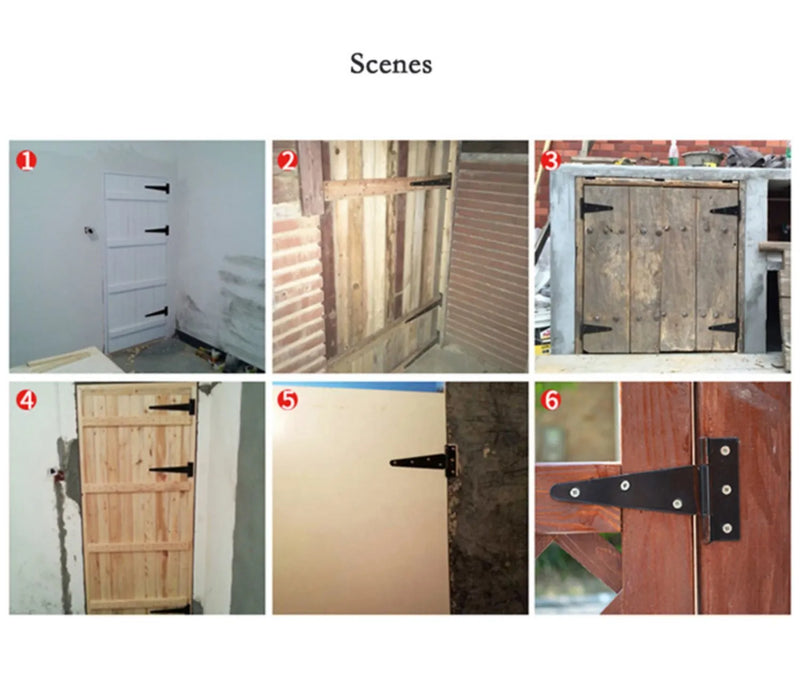 Fixed Light T-shaped Hinge for Outdoor Villa Wooden Courtyard Fence Doors: Iron Construction with 1.2-1.8mm Thickness and 175° Opening Angle for Smooth Wooden Door Operation