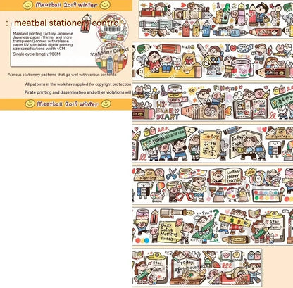Haemorrhoid tape packaging stickers with cute cartoon characters on Japanese paper, 42 style options