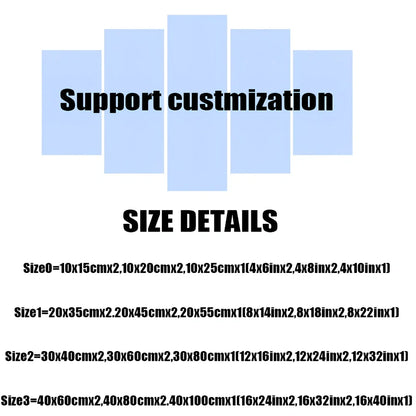 Five 40x60cm Moraine Lake mountain canvas panels arranged in modular wall display