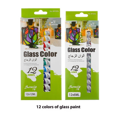 12-colour artist pigment set with tubes for acrylic, oil, watercolour, gouache, glass and textile painting techniques