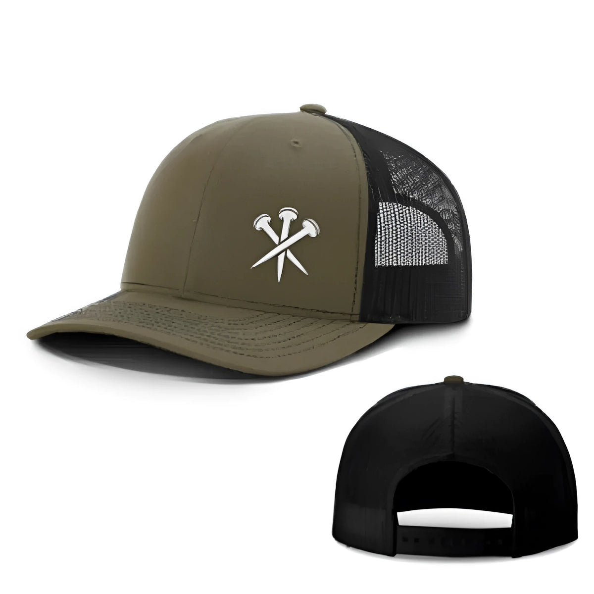 Army green adjustable embroidery printed sun hat with dome crown for outdoor protection