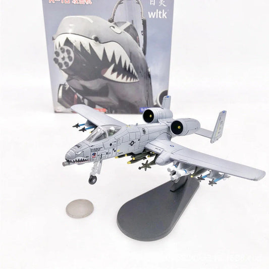 10-inch alloy shark head aircraft model toy with monochrome finish and realistic detailing