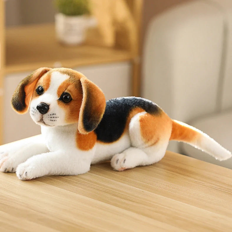 Simulation Husky plush toy in sitting posture measuring 25cm height