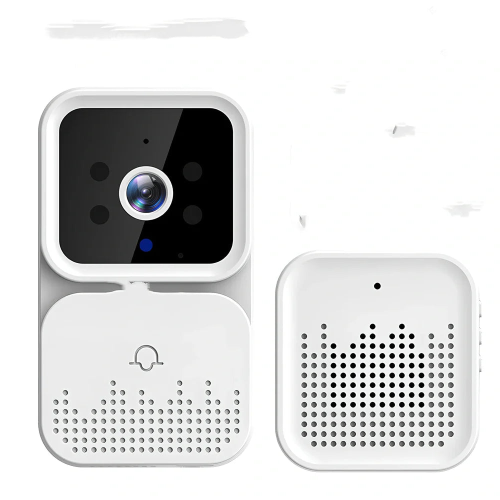White X6 wireless video doorbell with infrared night vision camera and mobile app connectivity