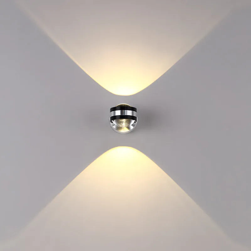 Modern crystal wall lamp for bedroom and living room, available in 3W or 6W with warm white blue yellow purple light options