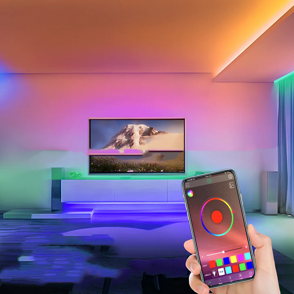 Flexible 12V RGB LED neon strip, 6mm x 15mm waterproof design with Bluetooth controller for home decor, 1-5m lengths