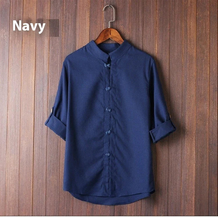 Men's vintage linen shirt in various colors and sizes for a stylish, comfortable look
