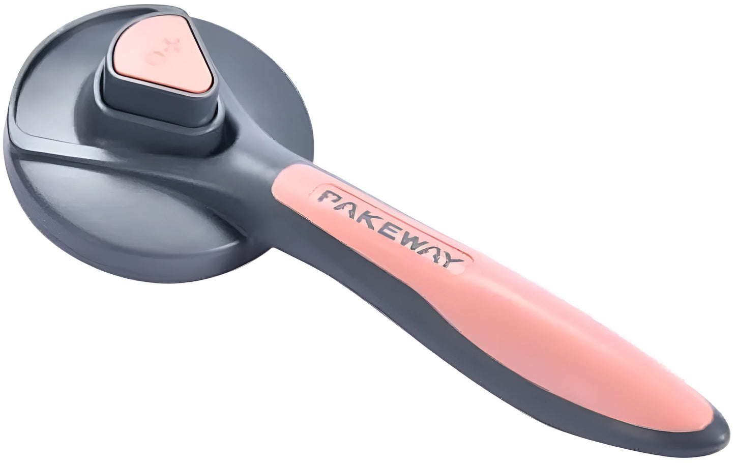Grey self-cleaning slicker brush for pet grooming with one-click button and massage bristles