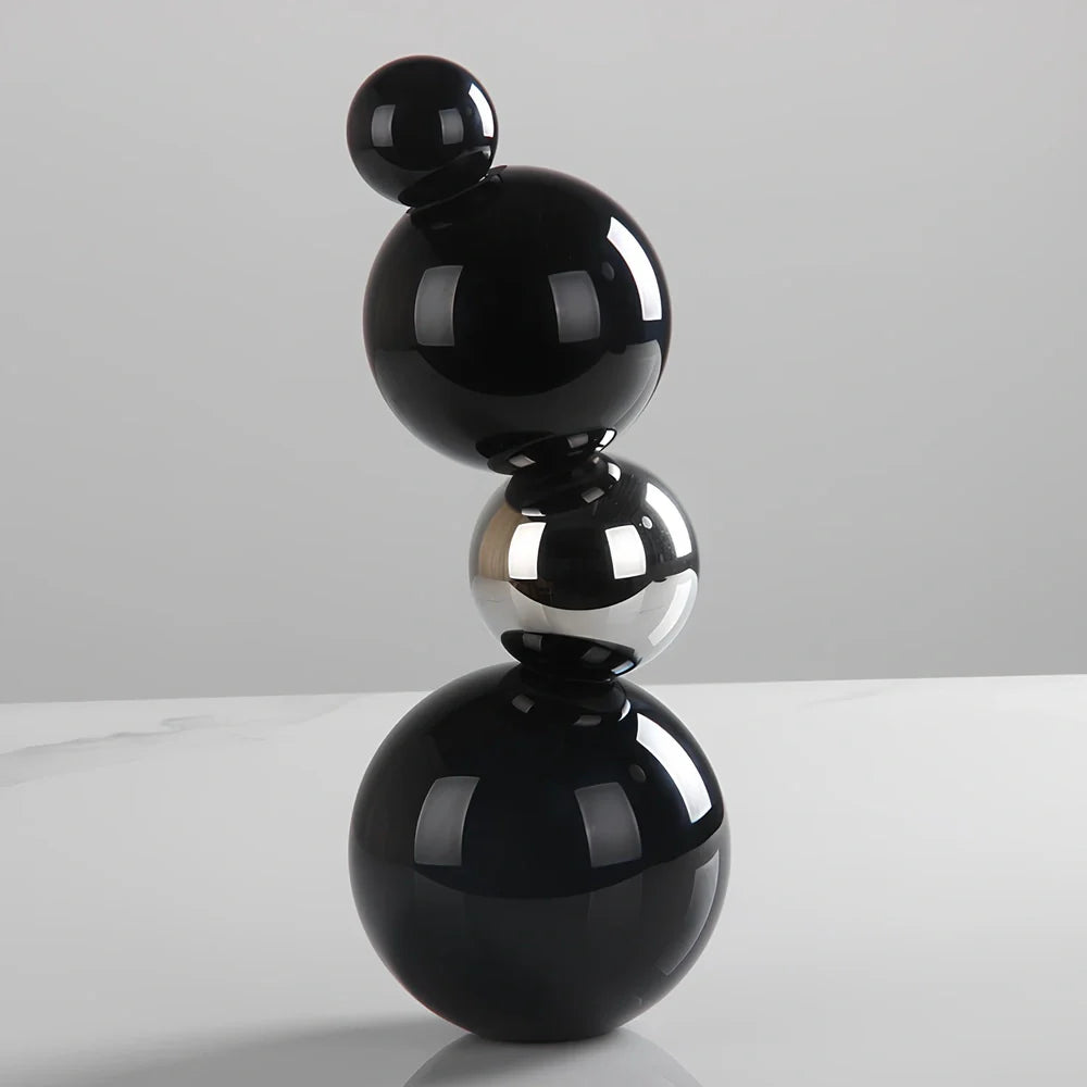 Black K9 crystal geometry desktop sculpture with polished surface and geometric angles