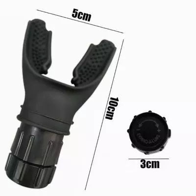 Portable breathing trainer in white and black with adjustable resistance for enhanced lung capacity