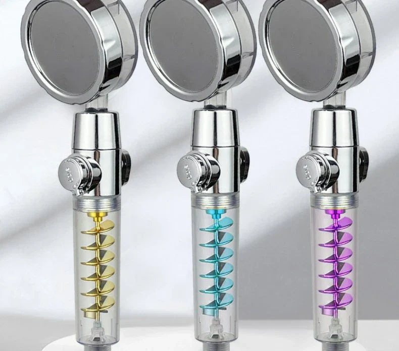 High-pressure multifunctional shower head with customizable settings and powerful twin-turbo technology