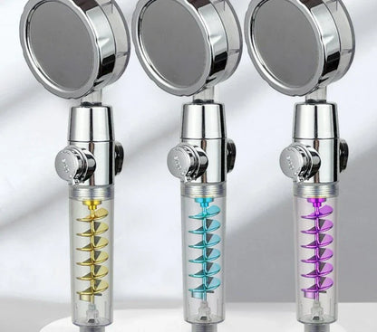 High-pressure multifunctional shower head with customizable settings and powerful twin-turbo technology