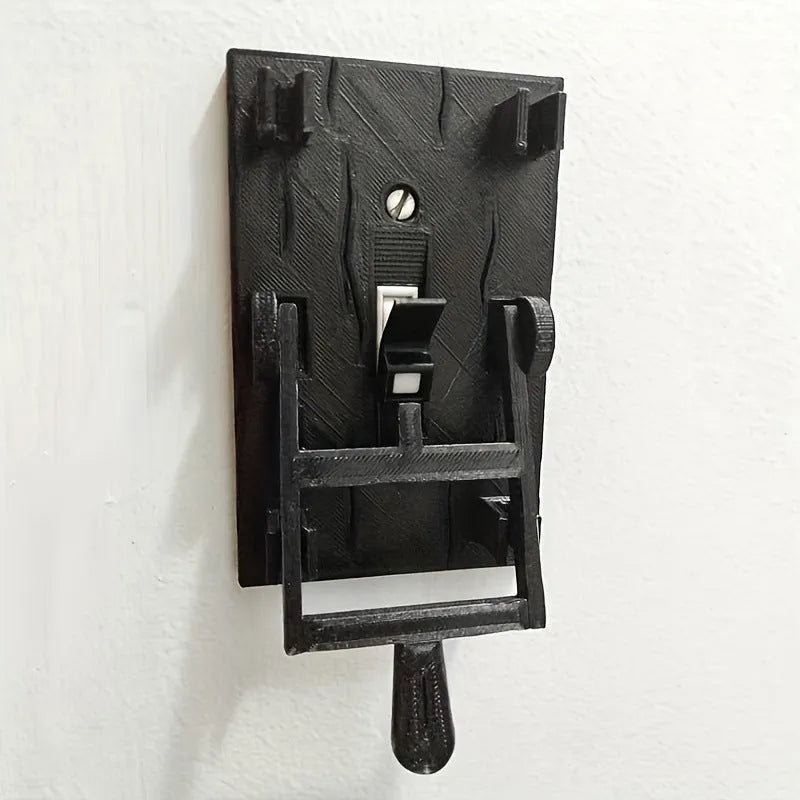 DZ1V1 single control mechanical light switch with retro-style PLA plate for exposed wall mounting