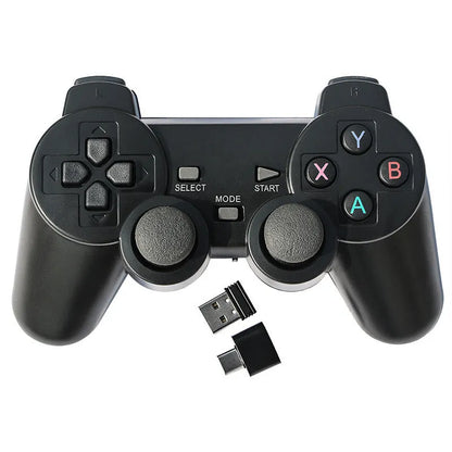 Classic Black 2.4G wireless gamepad for Android TV and PC with receiver and bracket