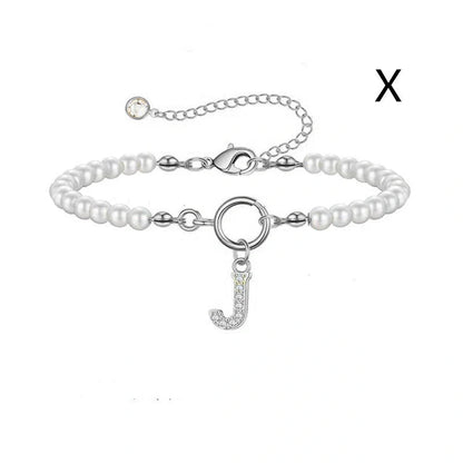 2024 fashion initial pearl bracelet for women with toggle clasp