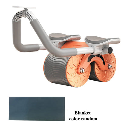 2-in-1 Exercise Belly Wheel in vibrant colors with kneeling mat for indoor fitness