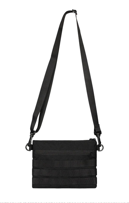 Black Oxford cloth portable outdoor kit showing compact 18cm size and durable construction