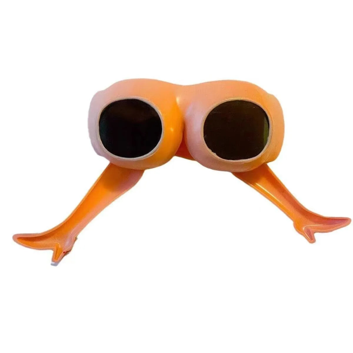 Orange personality style sunglasses with plastic frames measuring 15cm wide by 20cm high