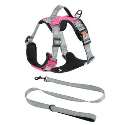 Polyester dog vest harness with hand-holding rope attachment in multiple colour options