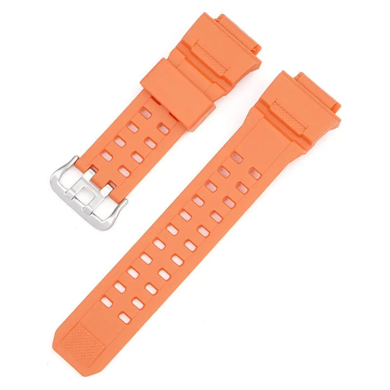 Camouflage pattern TPU watchband with silver buckle showing 12+7cm length and 2mm thickness