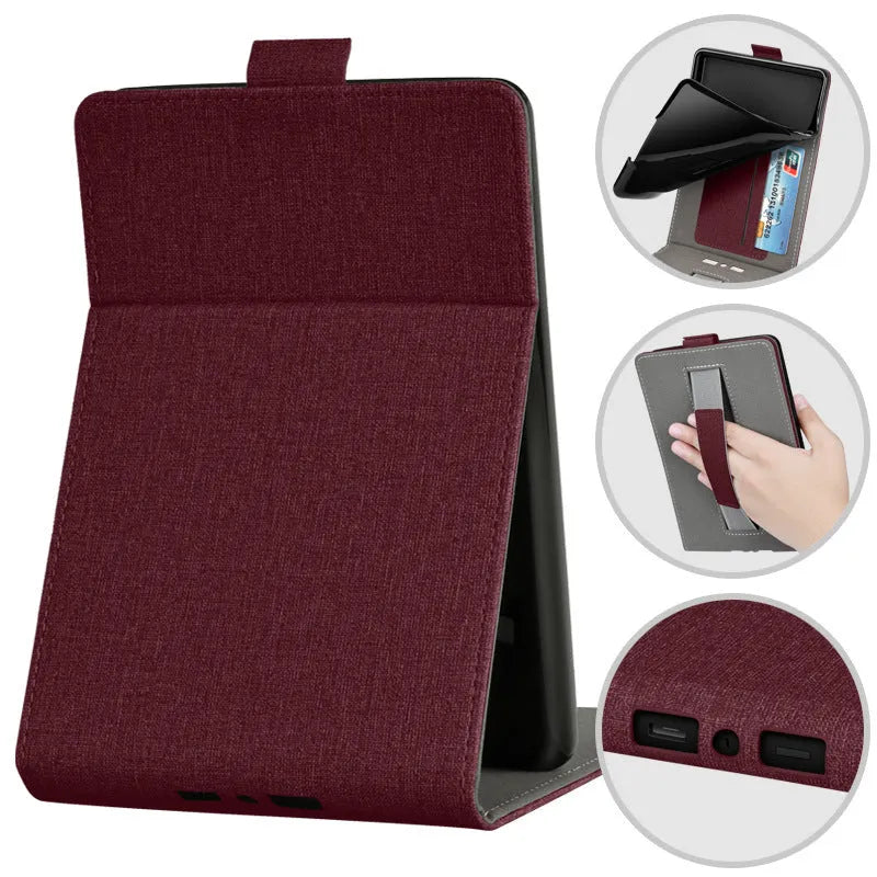 Handheld protective case for 6-inch e-reader in TPU with embossed bracket style, available in colours like black, grey, and designs such as Van Gogh starry sky.
