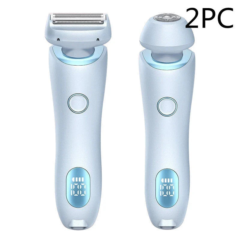 Cordless women's electric shaver with specialized square foil head and hypoallergenic blades for smooth, hair-free skin
