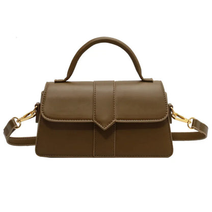 Women's beige messenger bag with horizontal square shape, 22cm width, and file compartment for commuting