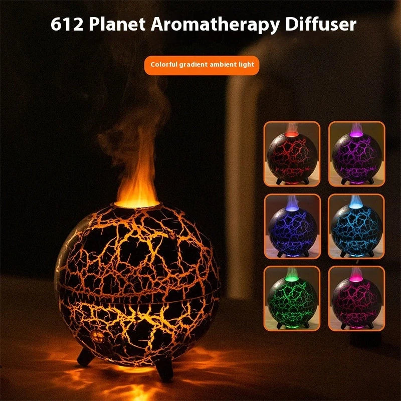 Stylish USB humidifier with essential oil diffuser, color-changing lights, and compact design for home or office use