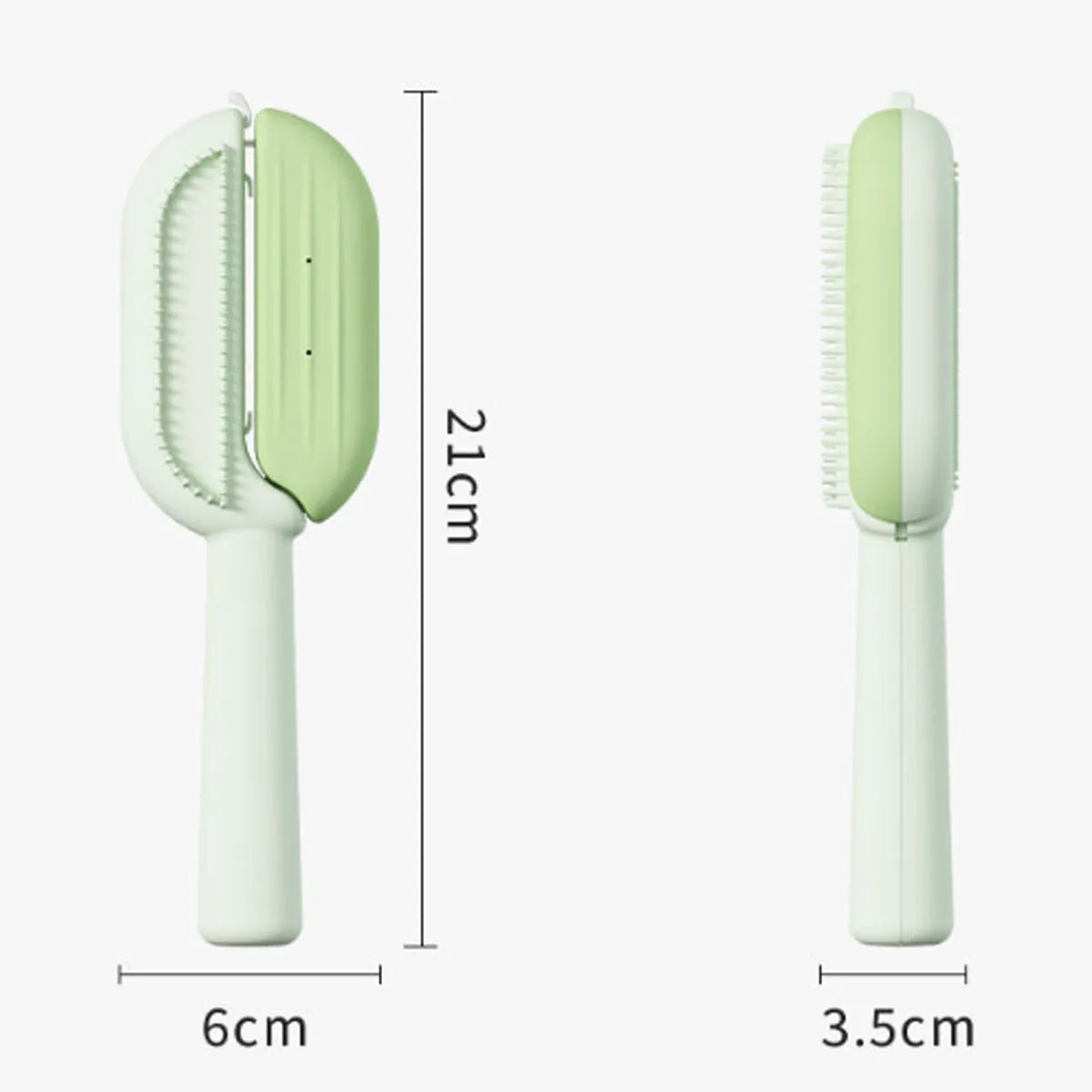 Blue pet grooming comb with integrated water tank for collecting dog and cat hair.