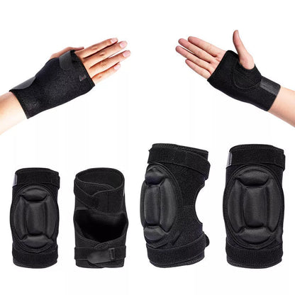 Roller skating and skiing hip, knee, and elbow protection set with adjustable straps