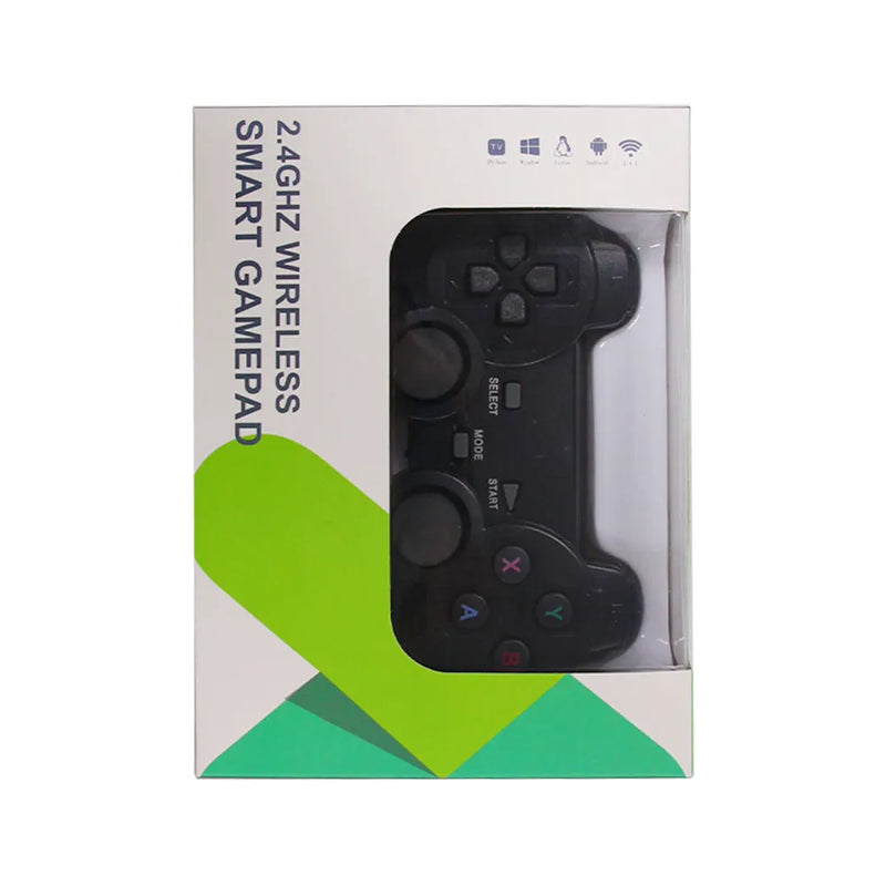 2.4G Wireless Gamepad for Android TV, TV Computer, and PC360 Gaming, Compatible with STEAM, PS3, PC Computer, and TV Magic Box, Featuring a Non-Vibrative ABS Construction in Classic Black With Bracket