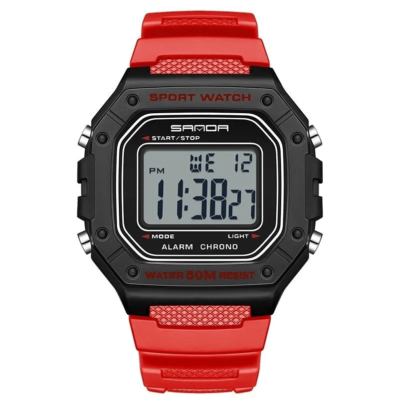 Youth electronic swimming waterproof watch with alarm clock in multiple colour options
