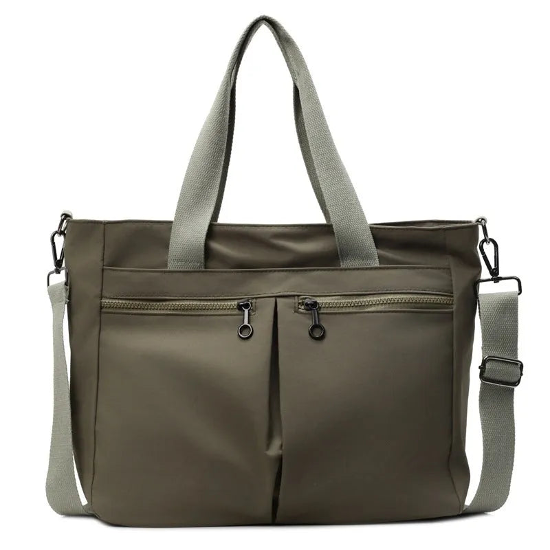 Large capacity solid colour Oxford cloth messenger bag with breathable ultra-light design
