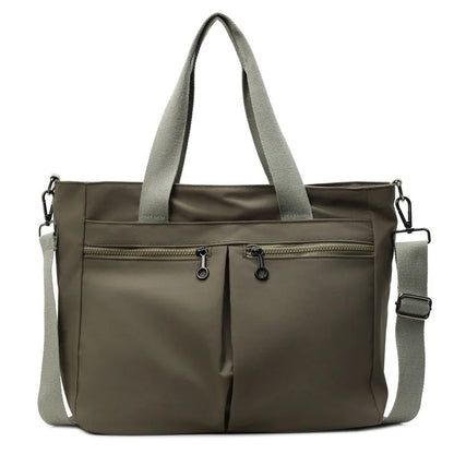 Large capacity solid colour Oxford cloth messenger bag with breathable ultra-light design