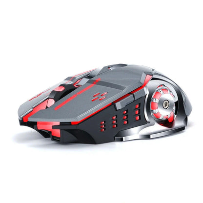 Wireless 2.4GHz USB optical gaming mouse with backlit controls, adjustable DPI, and ergonomic design for comfortable gaming