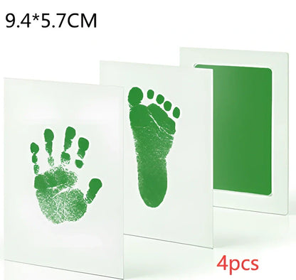 Disposable ink baby hand and foot print kit with six colour options and two size formats