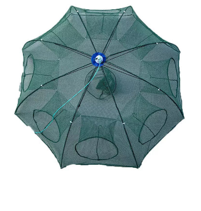 Automatic Folding Fishing Umbrella Net with multiple inlet holes for versatile fishing